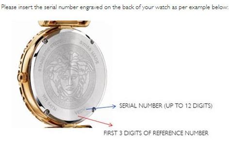 versace watch serial number